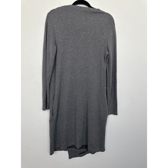 COS Wrap Knee Length Cowl Neck Dress Gray Lagenlook Sheath Work Women's Medium - Picture 7 of 8